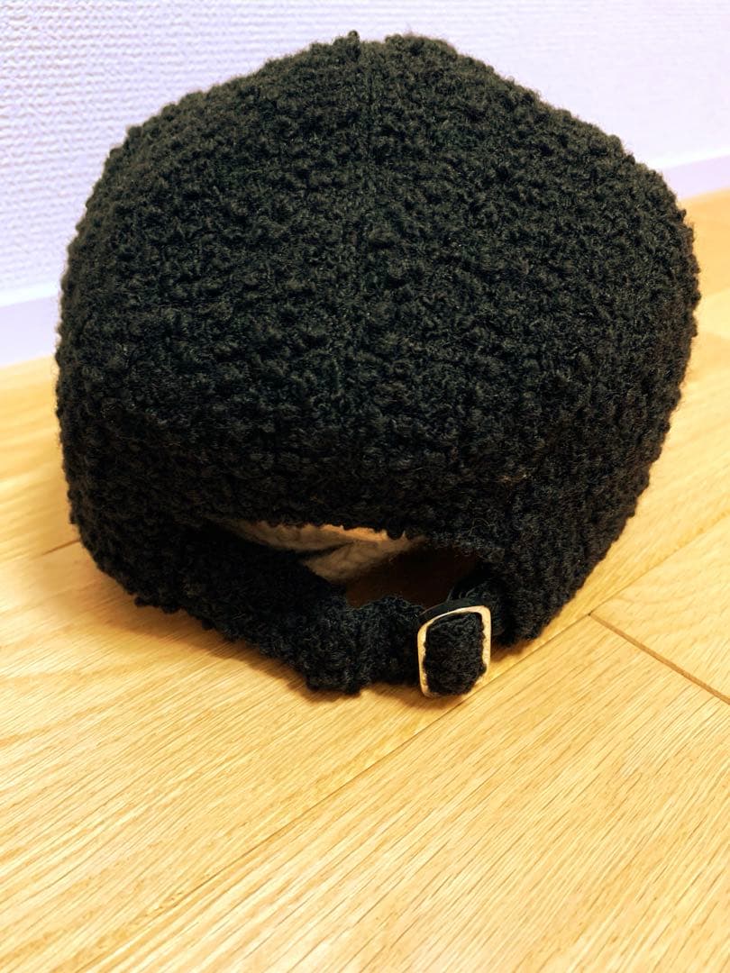 ボア素材 黒 キャップ