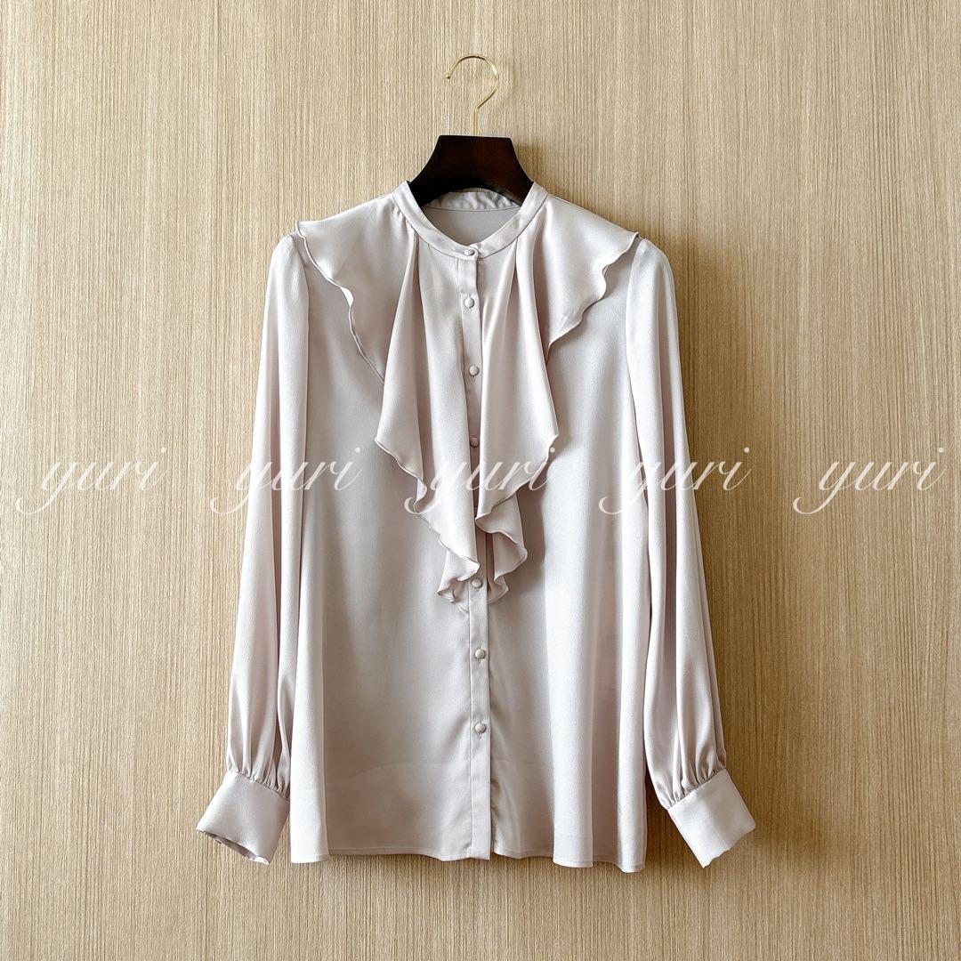 【1284】新品　アナイ　サテンアムンゼンフリル　ブラウス　フォーマル　38