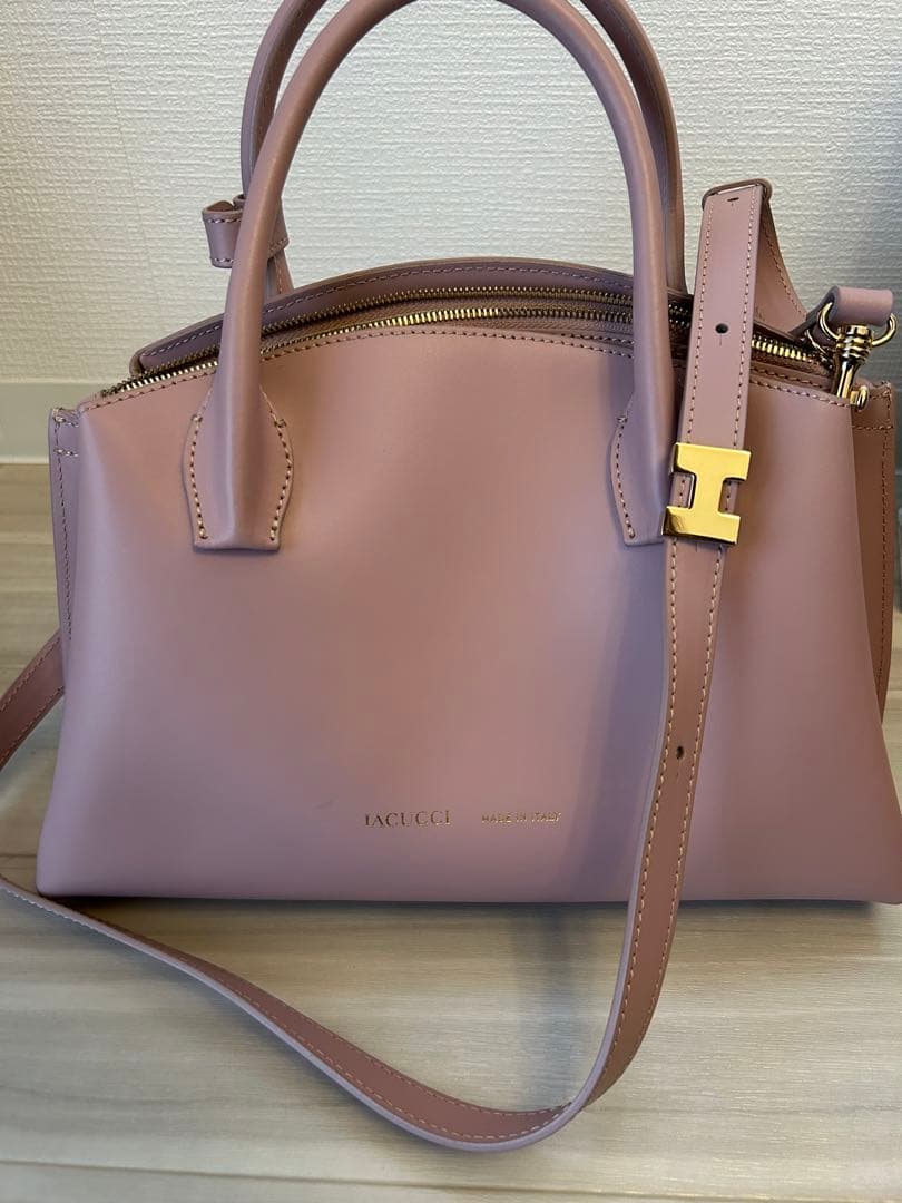 お値下げ【美品】LACUCCI ピンクレザー ハンドバッグ ショルダーバック