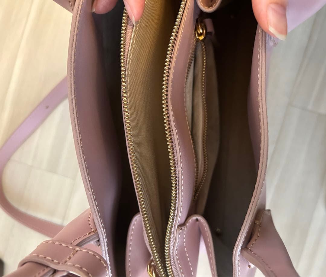 お値下げ【美品】LACUCCI ピンクレザー ハンドバッグ ショルダーバック