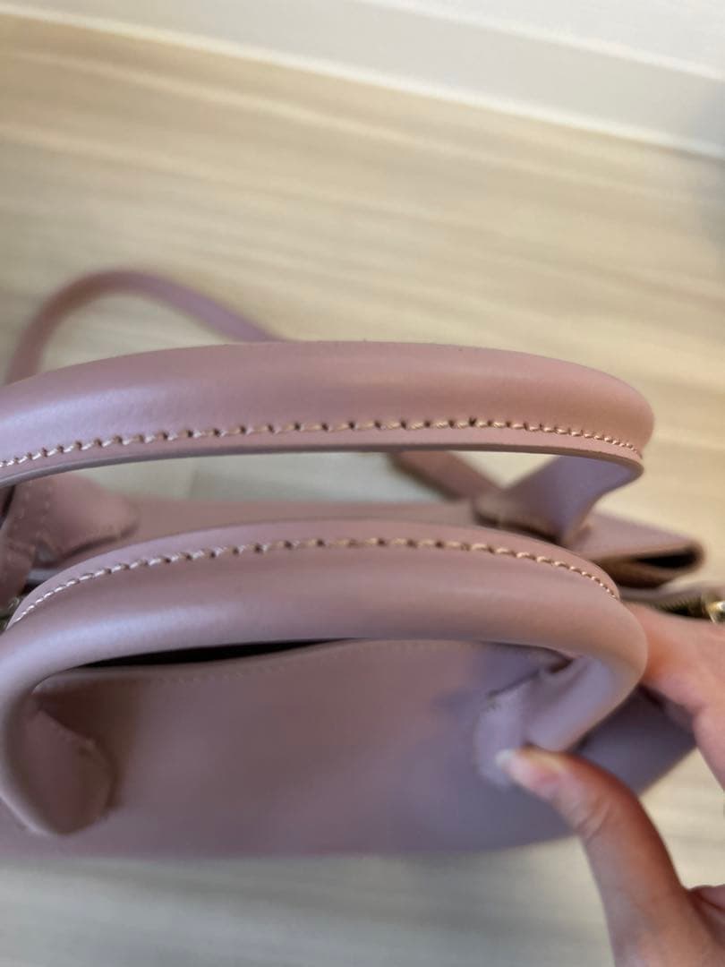 お値下げ【美品】LACUCCI ピンクレザー ハンドバッグ ショルダーバック