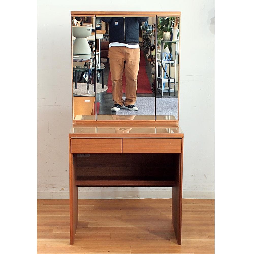 美品 カリモク ドレッサー ウォールナット材 モダン シンプル karimoku