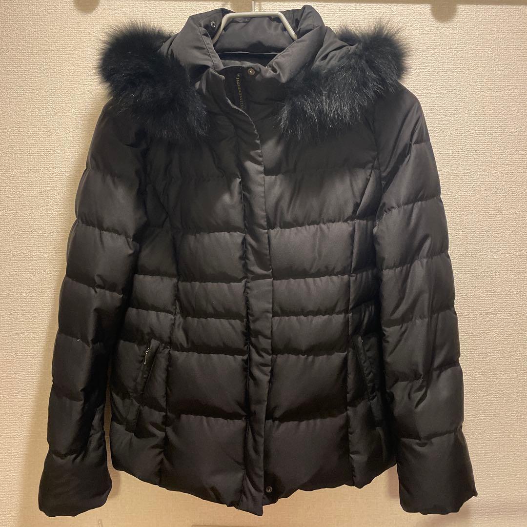 INDIVI ブラック ファー付きダウンジャケット