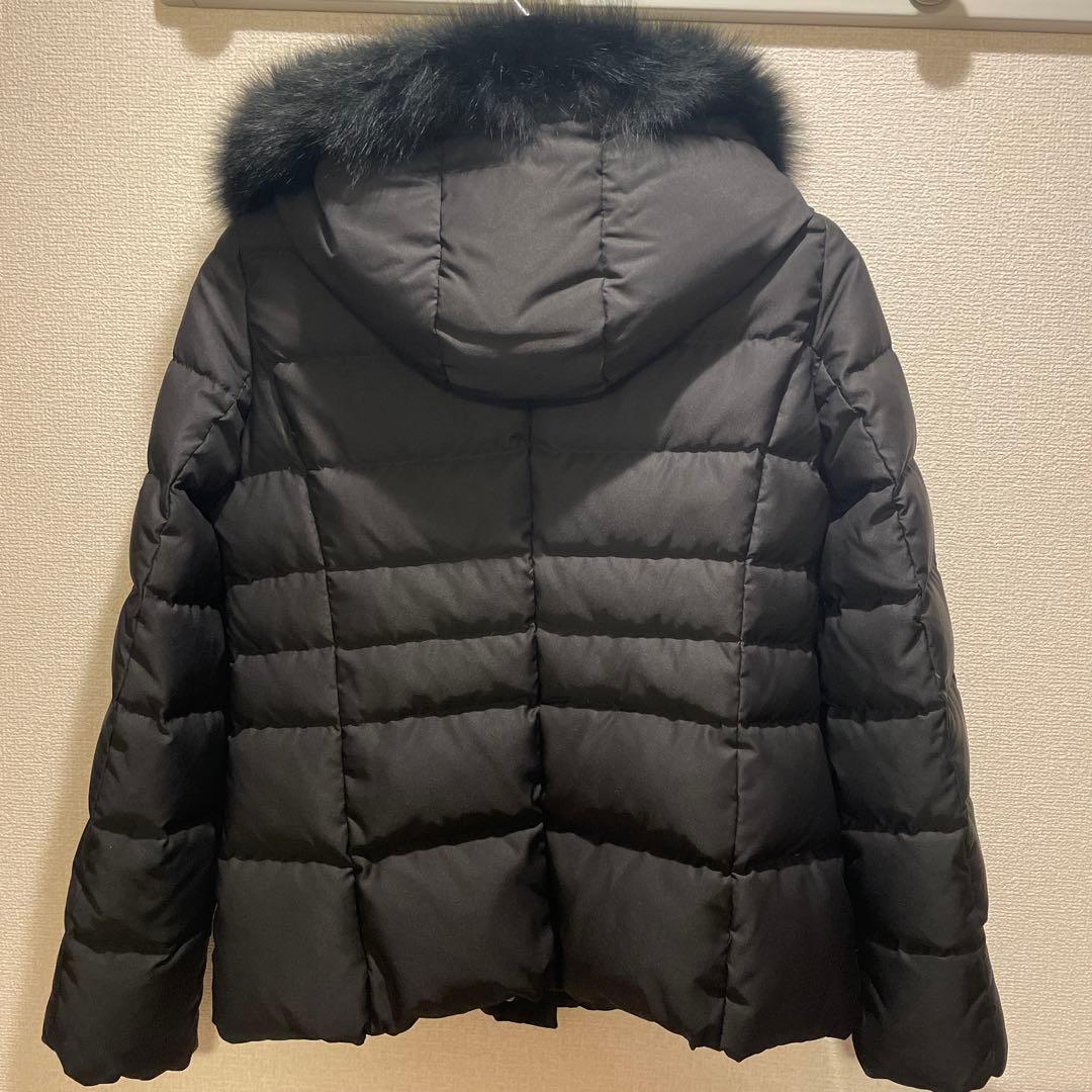 INDIVI ブラック ファー付きダウンジャケット