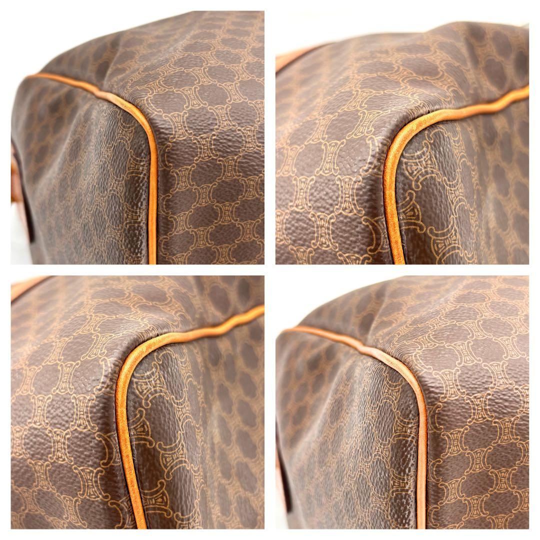 CELINE セリーヌ マカダム柄 ボストンバッグ ショルダー付き 南京錠＆鍵付