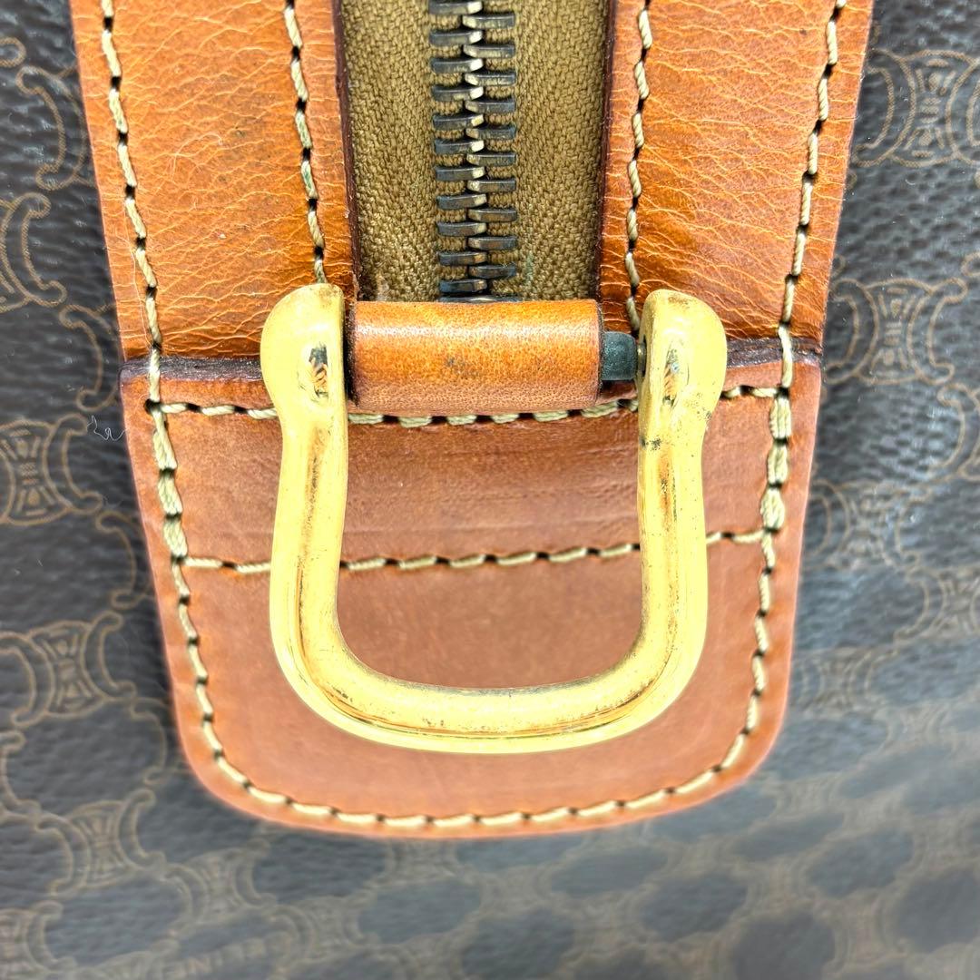 CELINE セリーヌ マカダム柄 ボストンバッグ ショルダー付き 南京錠＆鍵付