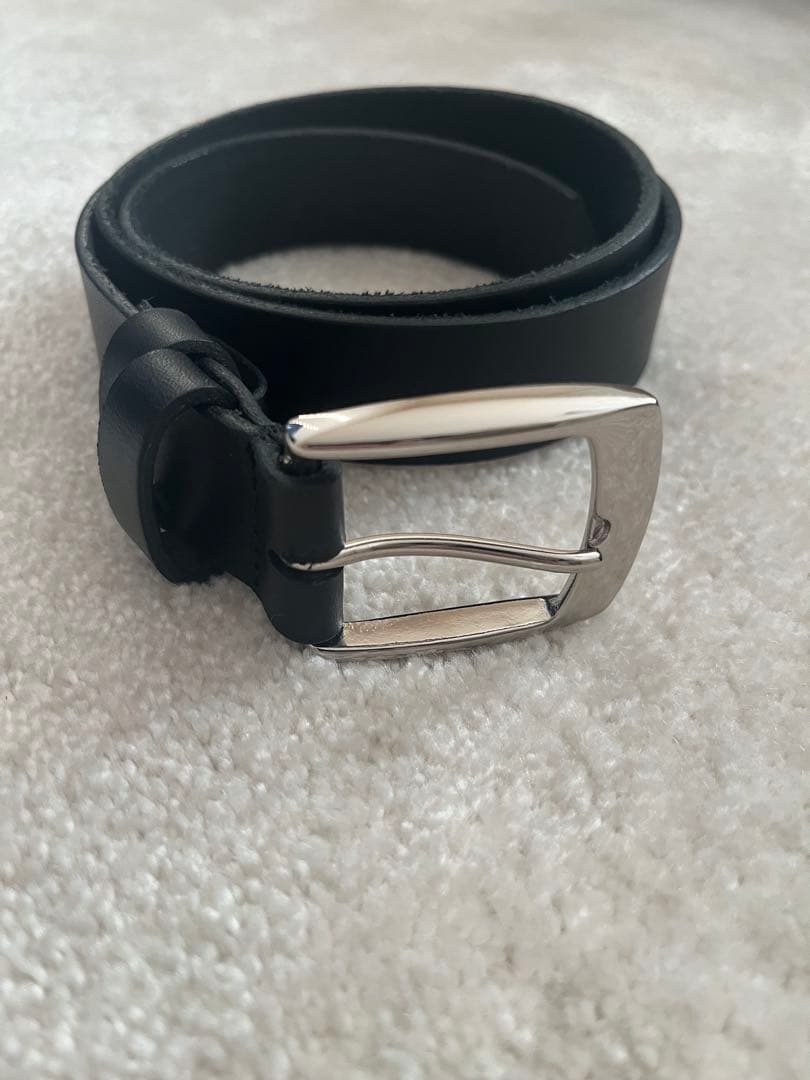 カーフレザーベルト　ブラック