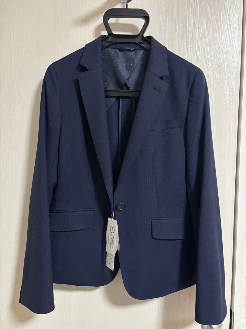 新品未使用 9号 ネイビー ストライプ セットアップ パンツスーツ