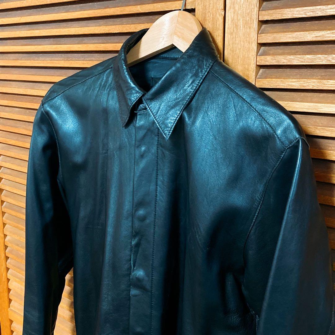 ダナ・キャラン【DKNY】ラムレザー シャツ ジャケット 革ジャン ヴィンテージ