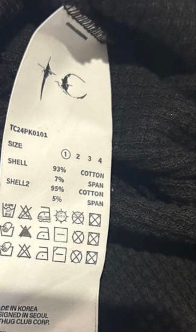 【即日配送】thug club サグクラブ サーマル ニット ワッフル