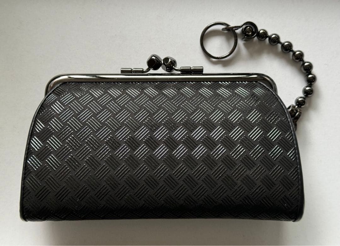 特価JAM  MADEコラボ限定　印傳屋ブラック編み込がま口財布　鹿革