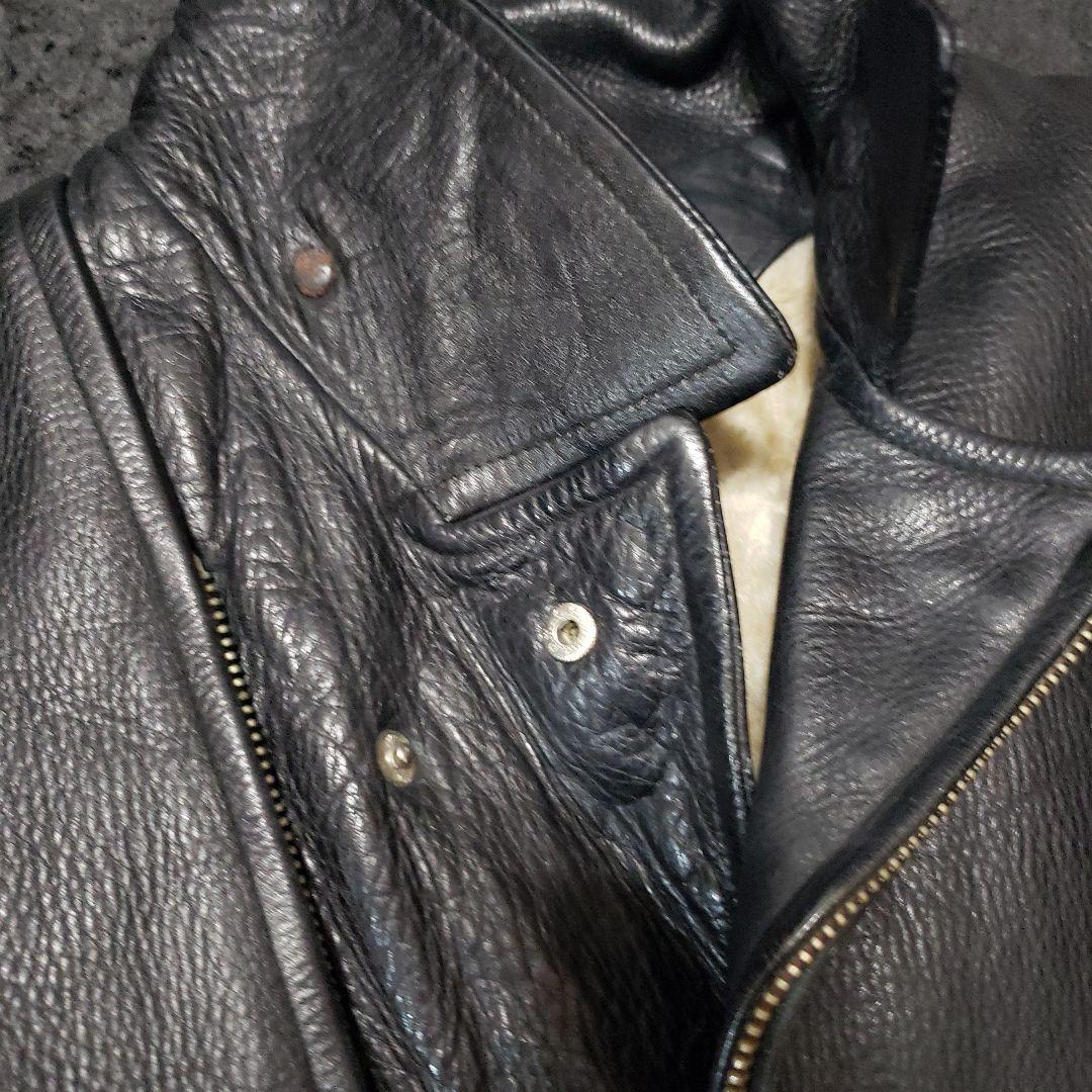 60's GOLDEN STAR ダブルライダース レザージャケット Dポケット