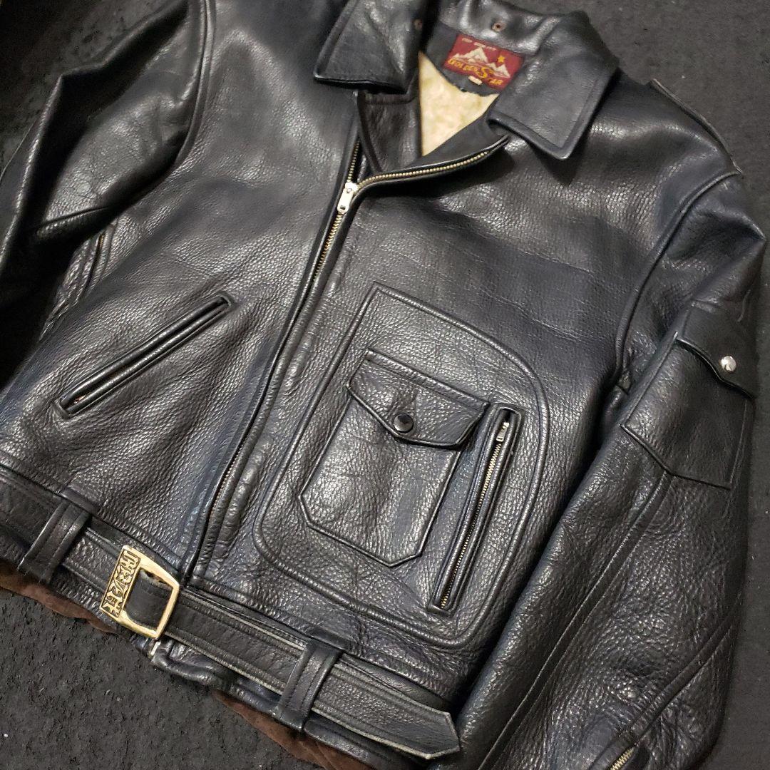 60's GOLDEN STAR ダブルライダース レザージャケット Dポケット