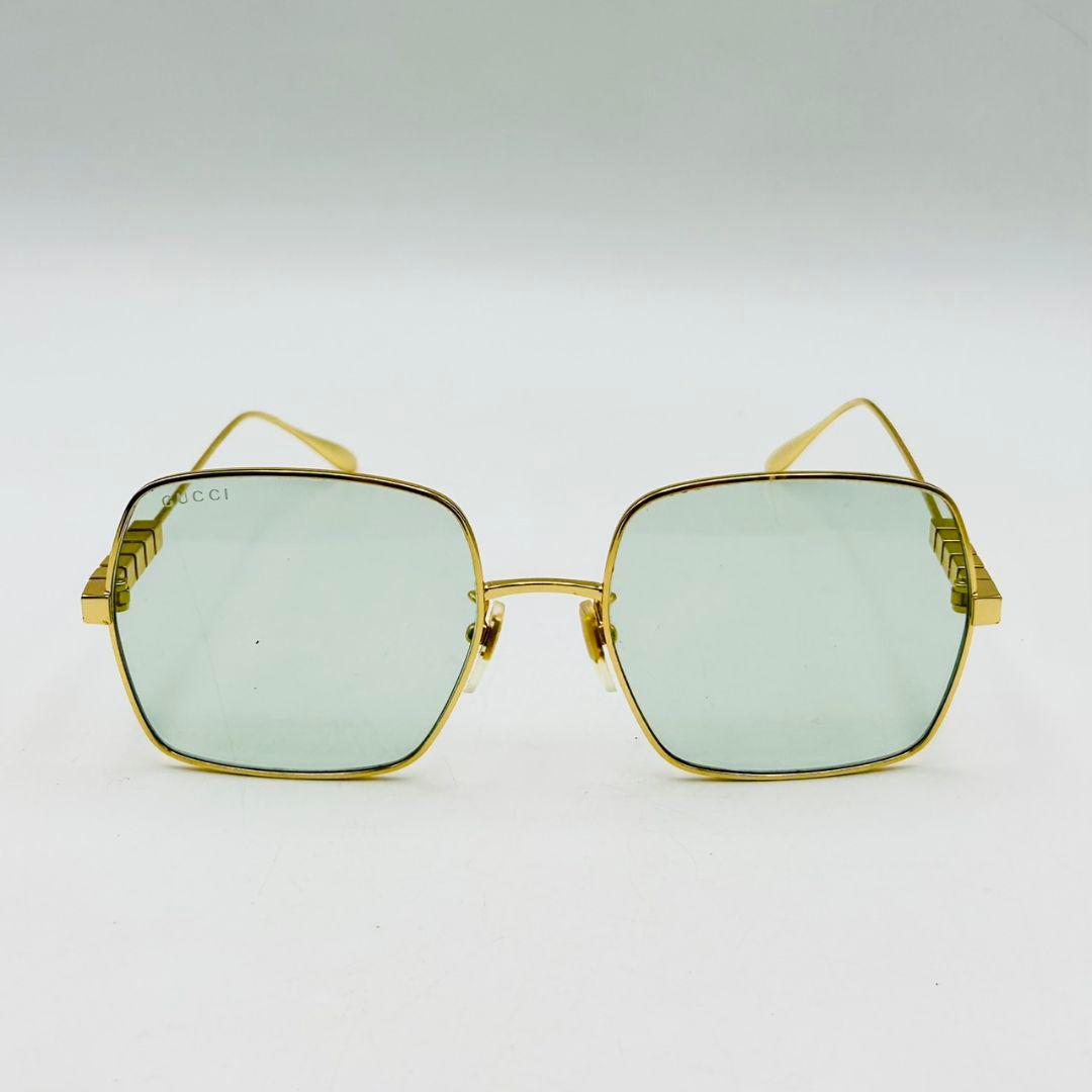 GUCCI ゴールドフレーム グリーンレンズ サングラス