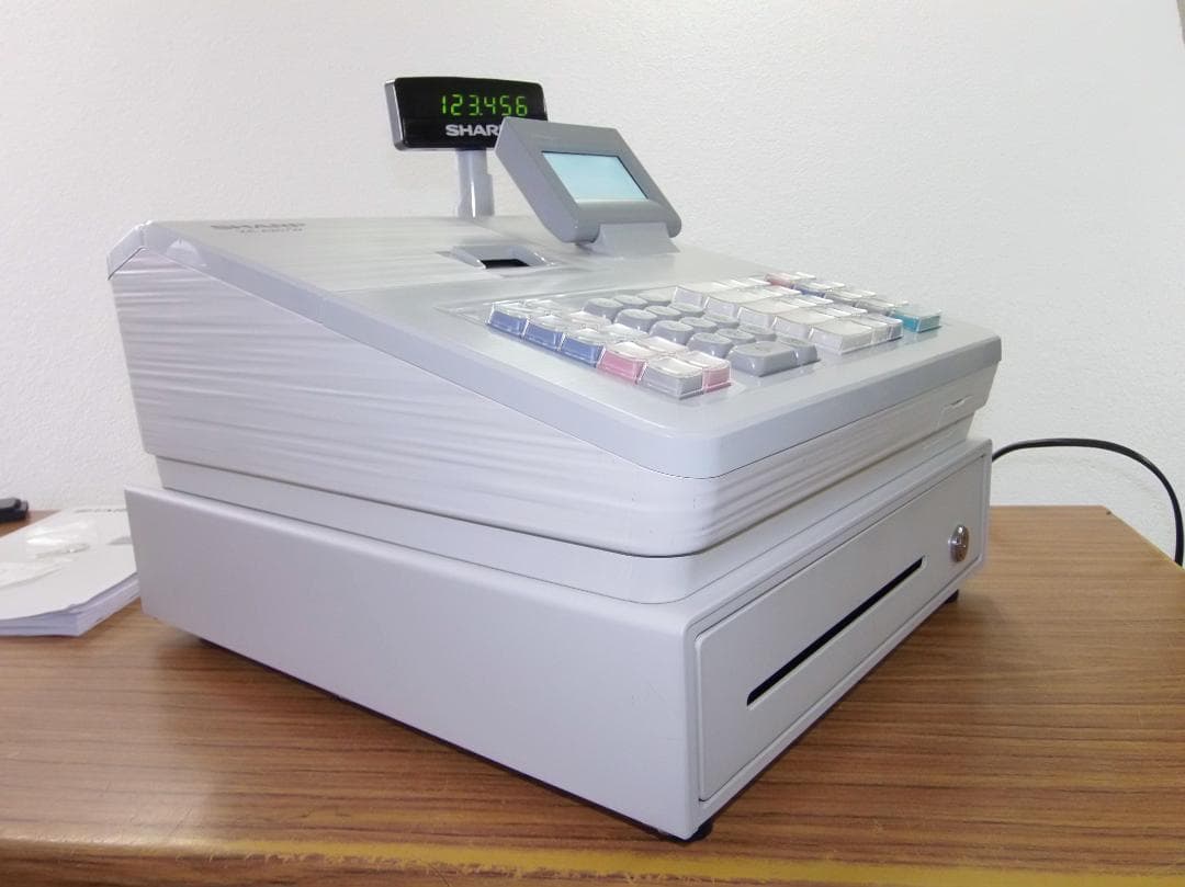 美品 設定無料 SHARP 電子レジスター XE-A207W-W 白 50505