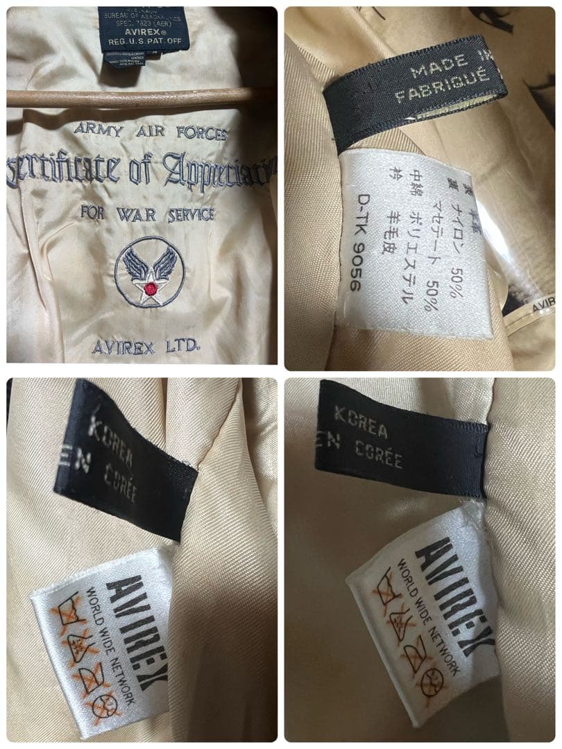 アヴィレックス A-2 フライトジャケット AVIREX シボ革 胸タグ 希少