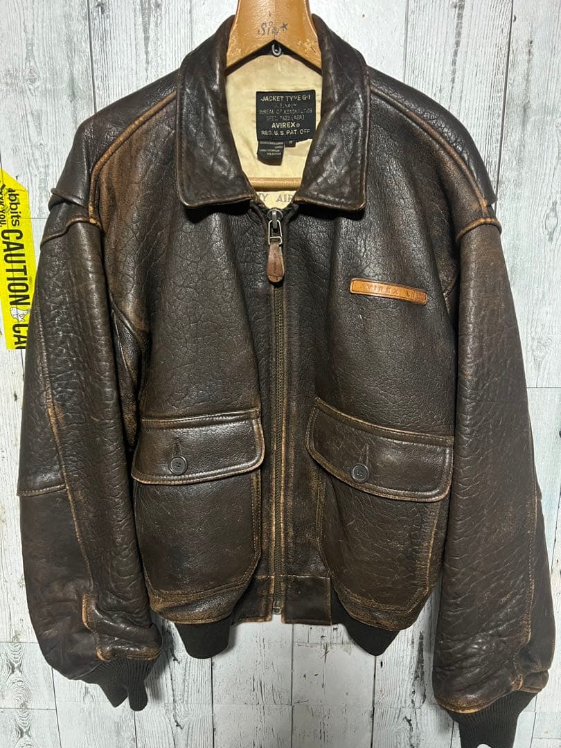 アヴィレックス A-2 フライトジャケット AVIREX シボ革 胸タグ 希少