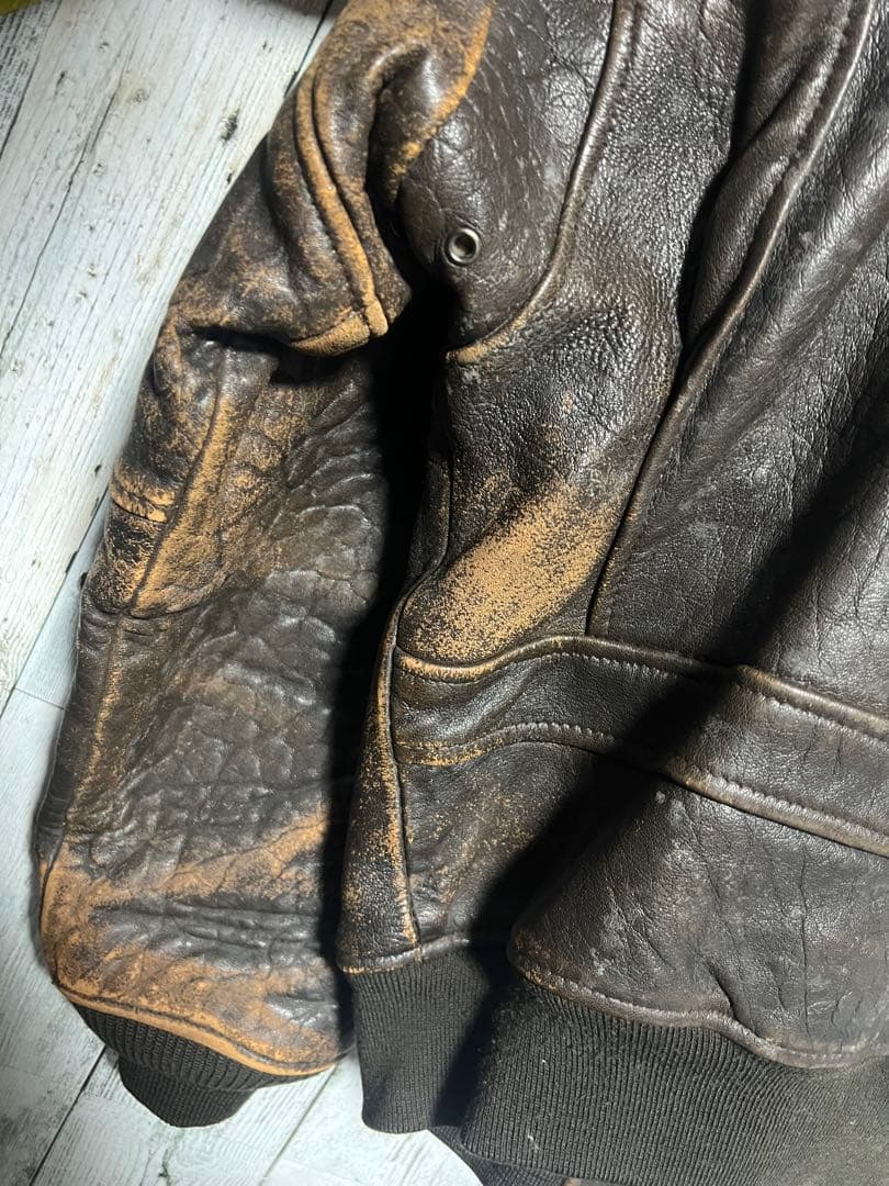 アヴィレックス A-2 フライトジャケット AVIREX シボ革 胸タグ 希少