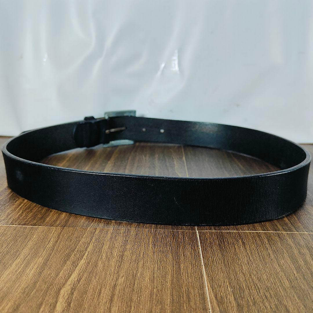 【英国製ヴィンテージ】Paul Smith　高級ドレスベルト　艶黒厚本革　正規品