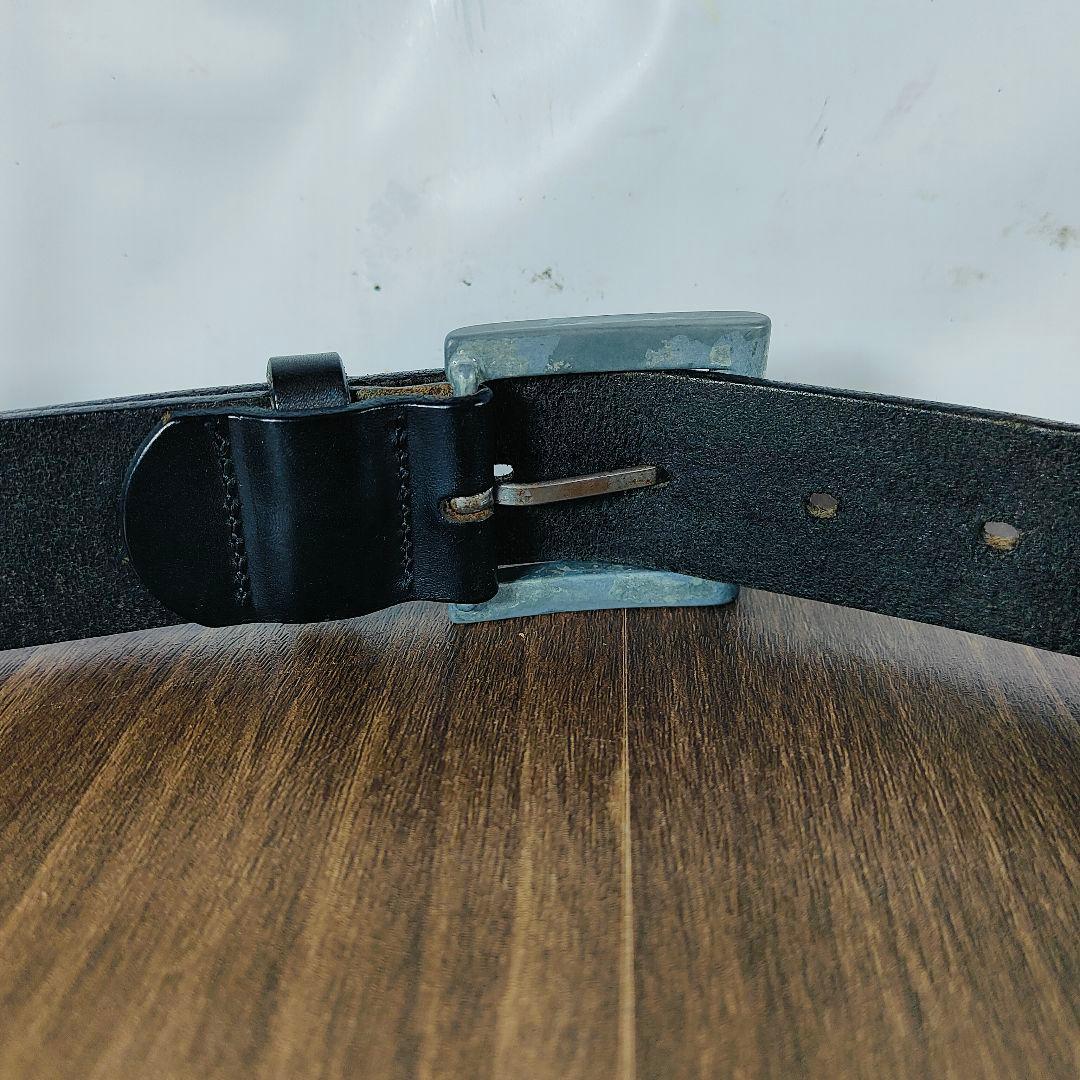 【英国製ヴィンテージ】Paul Smith　高級ドレスベルト　艶黒厚本革　正規品