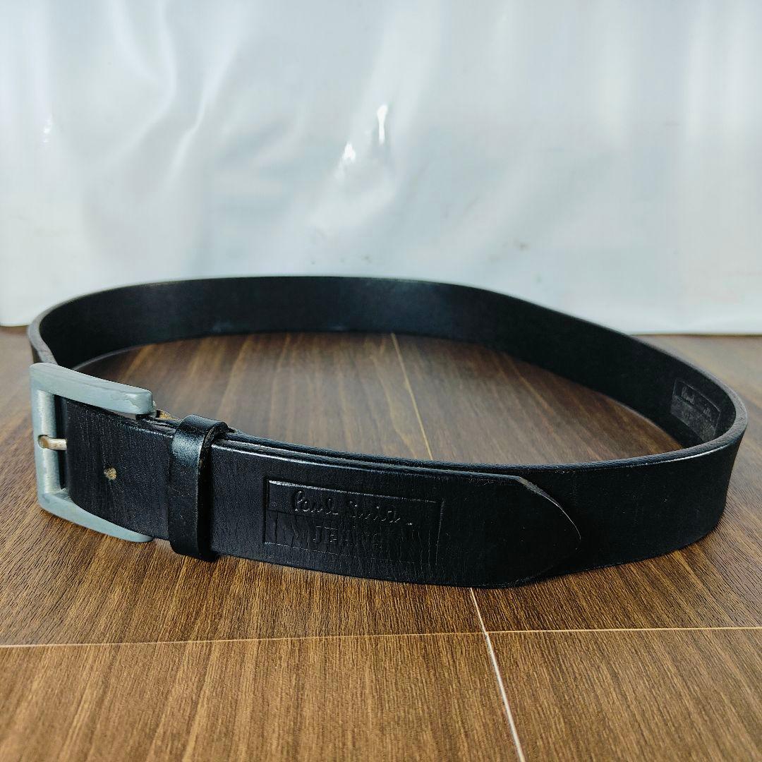 【英国製ヴィンテージ】Paul Smith　高級ドレスベルト　艶黒厚本革　正規品