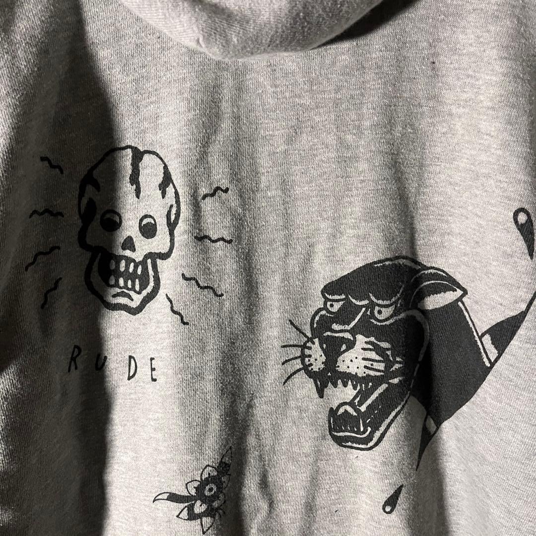 【値下交渉歓迎】クローバル　フラッシュフードパーカー　ダメージ加工　Lサイズ