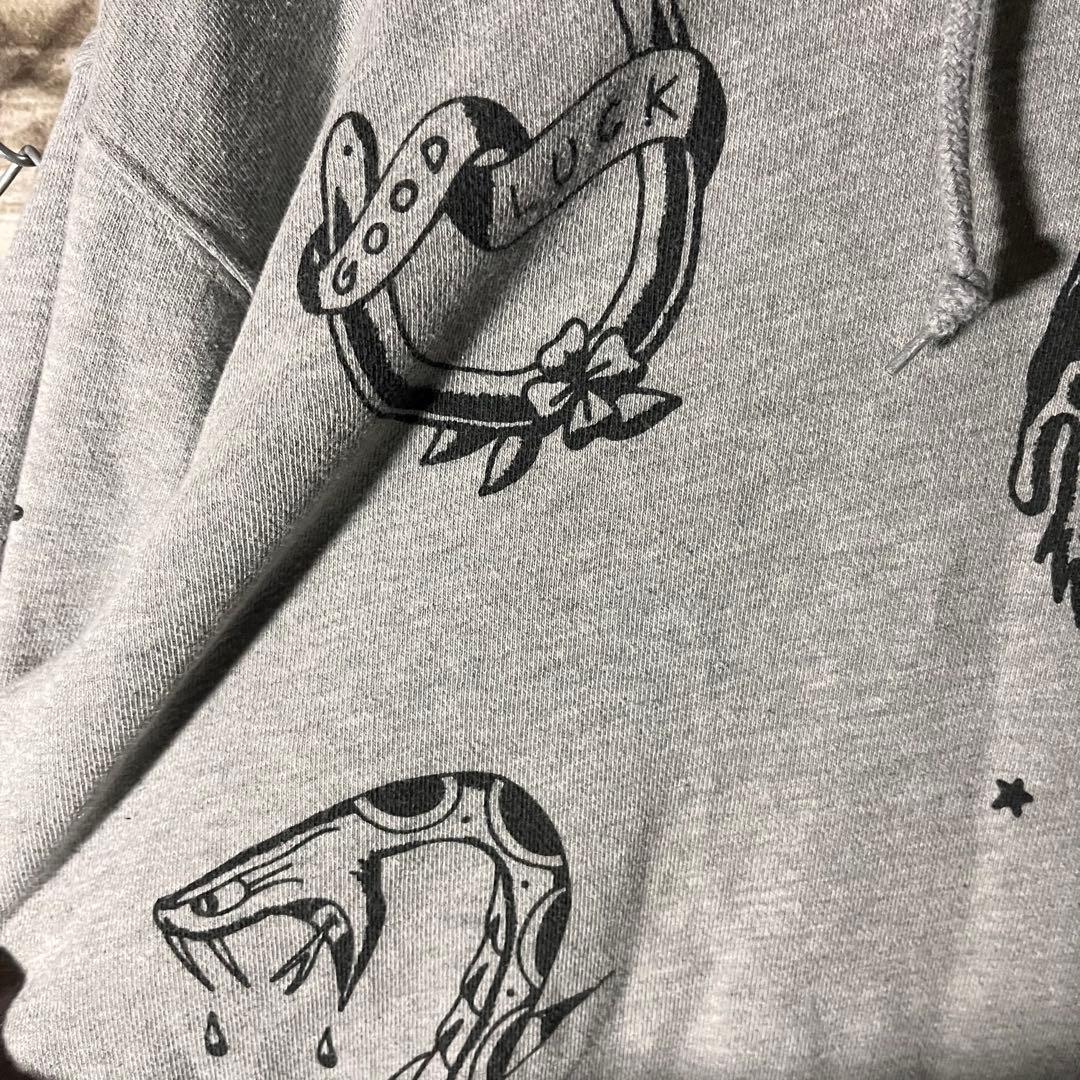 【値下交渉歓迎】クローバル　フラッシュフードパーカー　ダメージ加工　Lサイズ