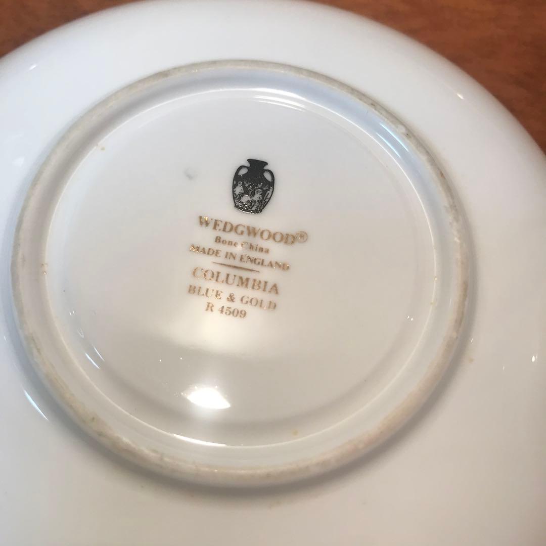 【2/4午前まで】ウェッジウッド　コロンビア　ブルー&ゴールド　トリオ2点セット