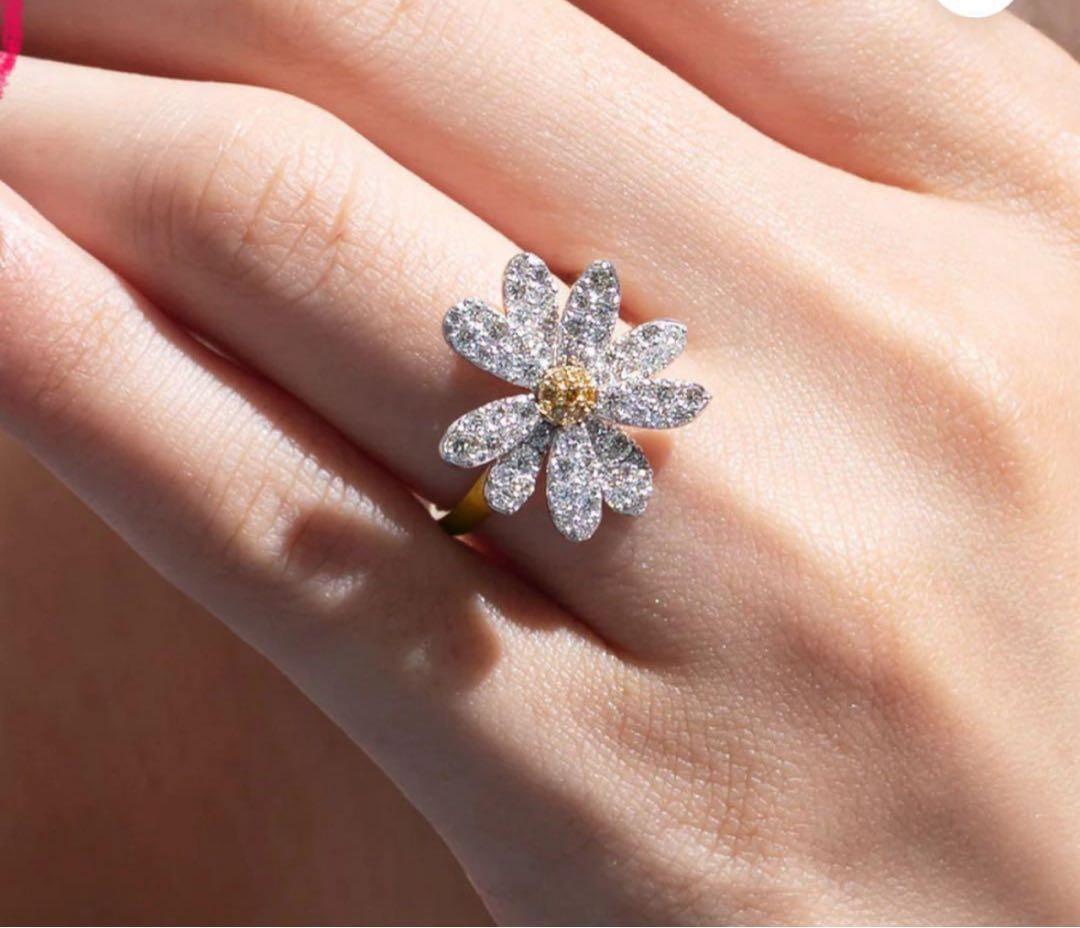 ビズー　タンザナイト K18×PT リングフルール bizoux リング9号