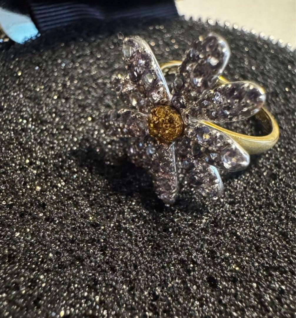 ビズー　タンザナイト K18×PT リングフルール bizoux リング9号