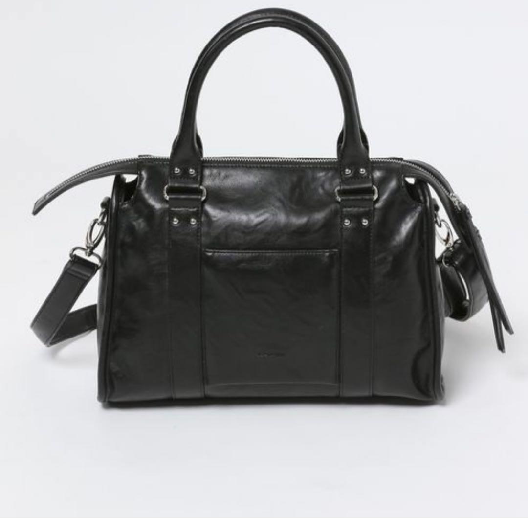 JEANASIS／アンティークフェイクレザーボストン　ブラック