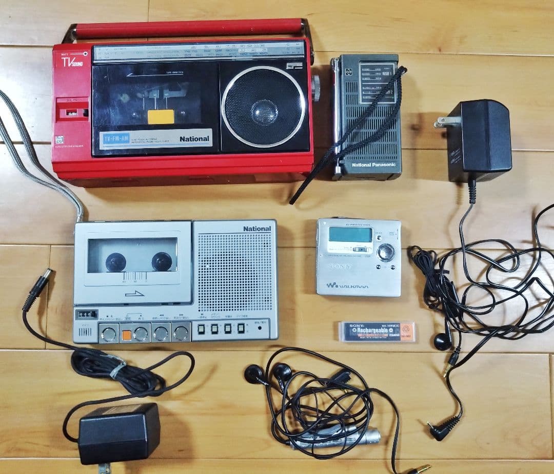 ラジカセ 携帯ラジオ MDウォークマン まとめ売り National SONY