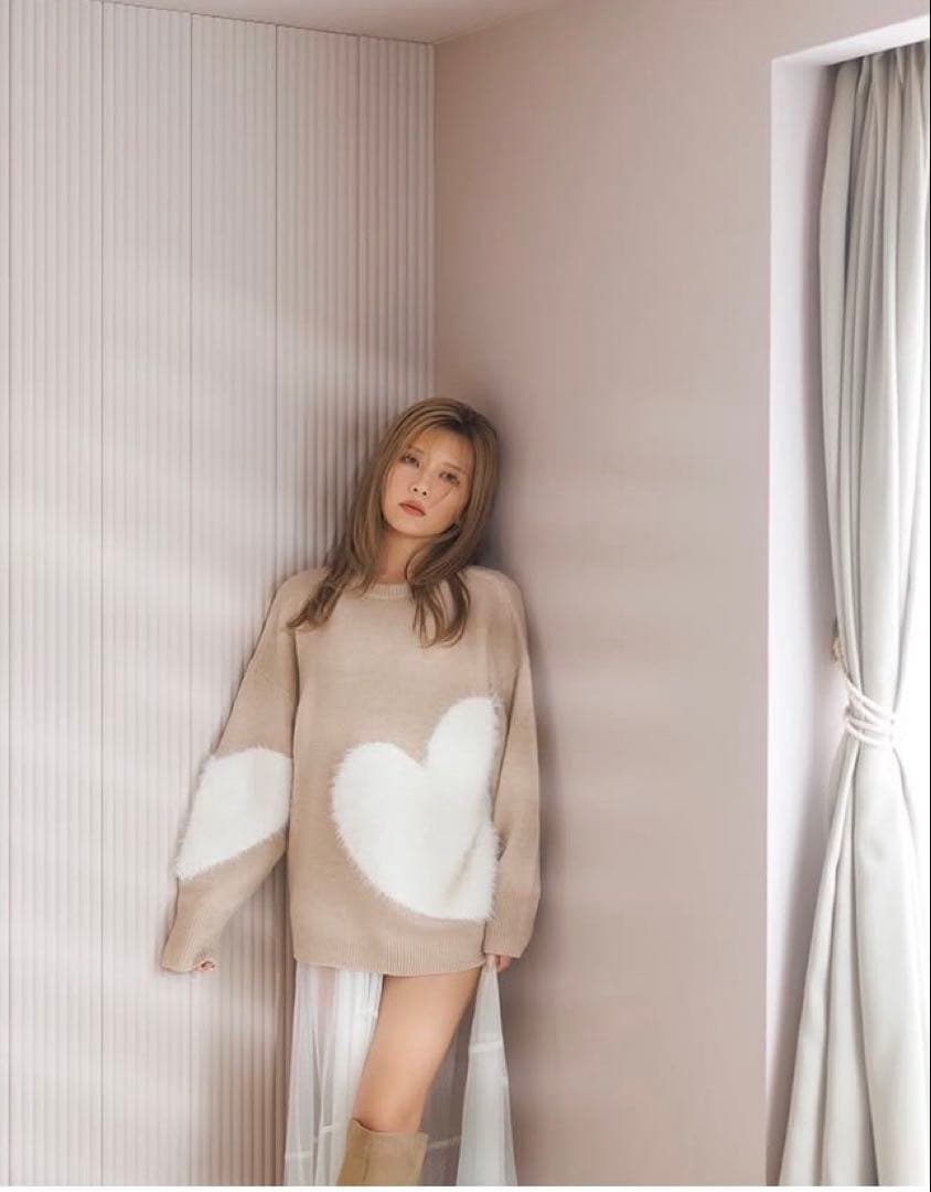 LAVANDA WINTER ハート柄ニットセーター