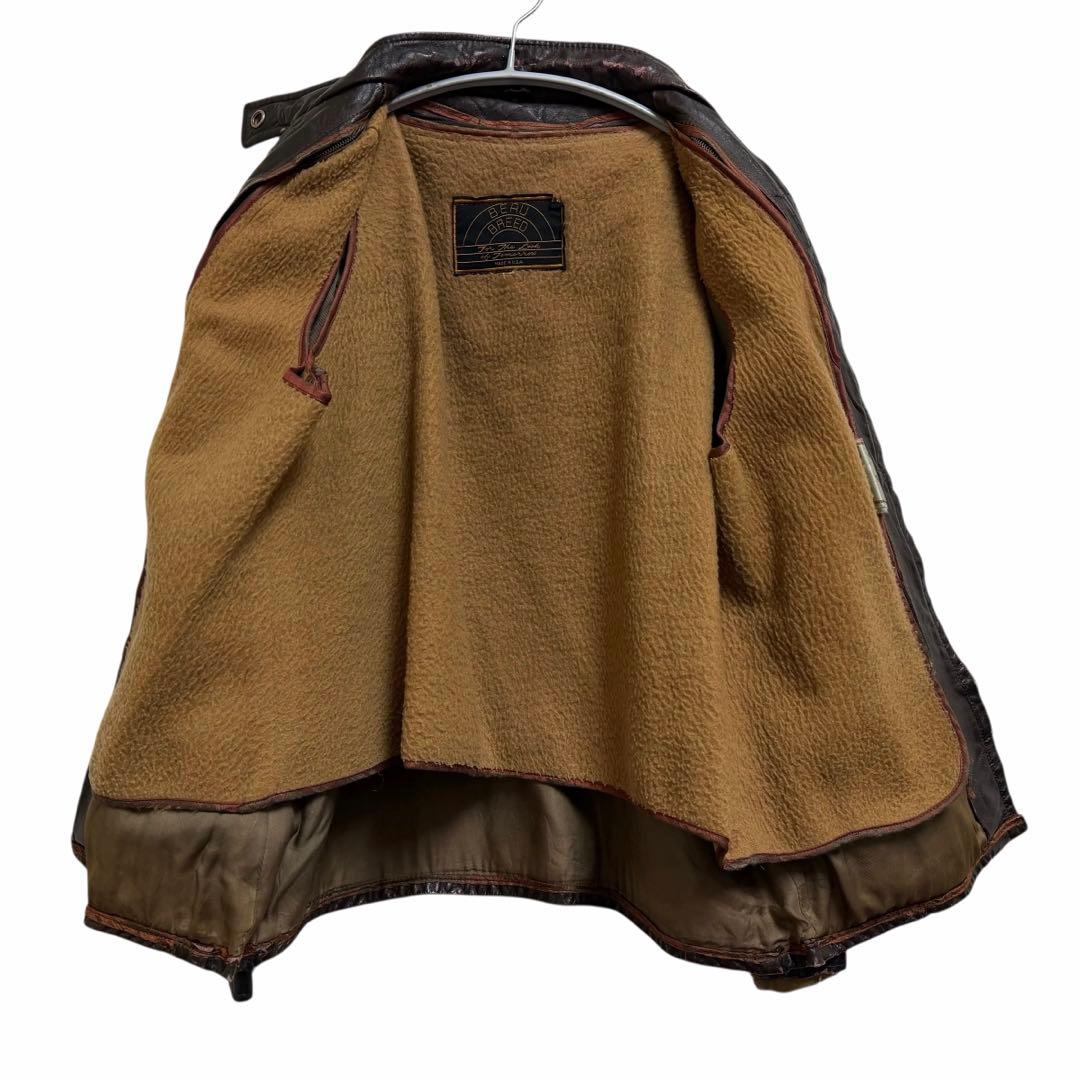 m*m様 50s 60s ビュー ブレッド ブラウン レザー ライダースジャケッ