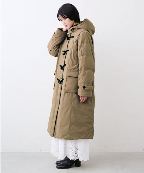 新品　リブインコンフォート くぼっち 撥水ロングダッフルダウンコート MP