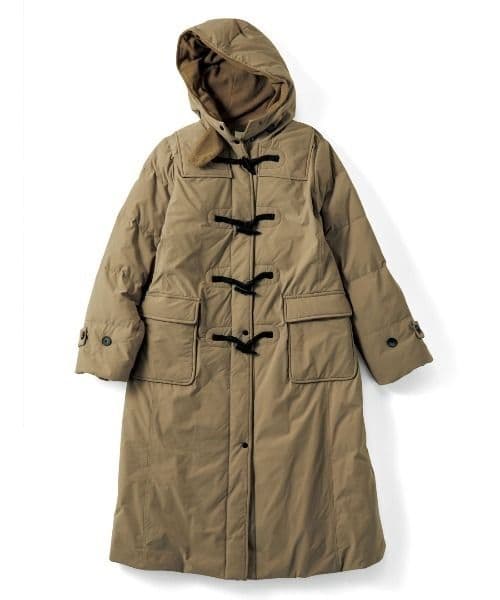 新品　リブインコンフォート くぼっち 撥水ロングダッフルダウンコート MP