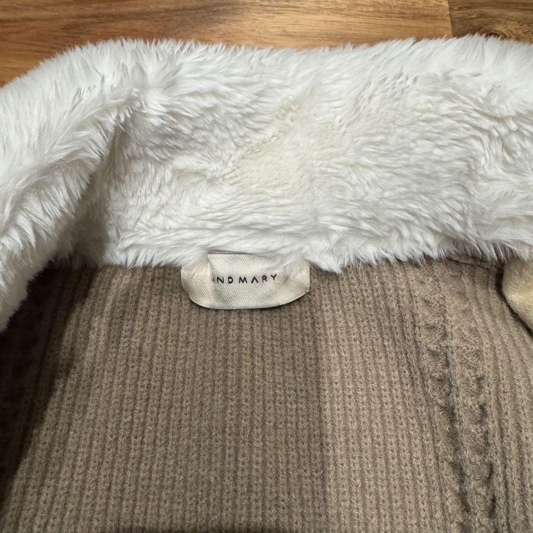 トップス ANDMARY Mary logo zip tops beige