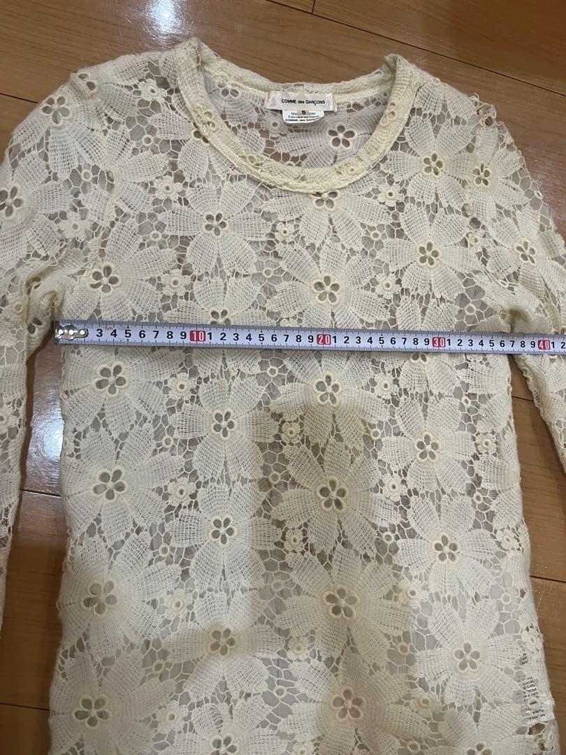 【値下げ！】COMME des GARÇONS レース花柄長袖トップス S
