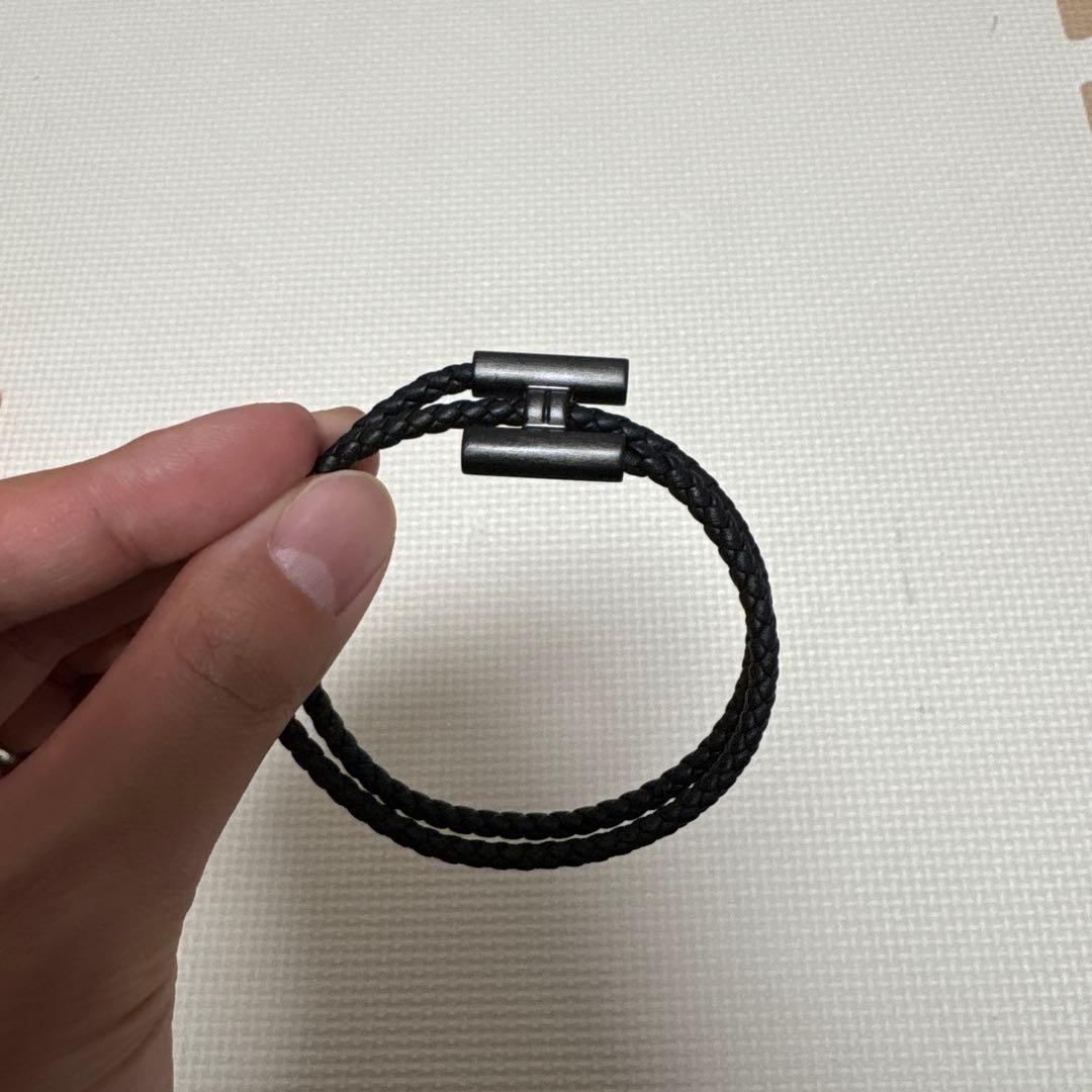 HERMES 編み込み ブラック ブレスレット