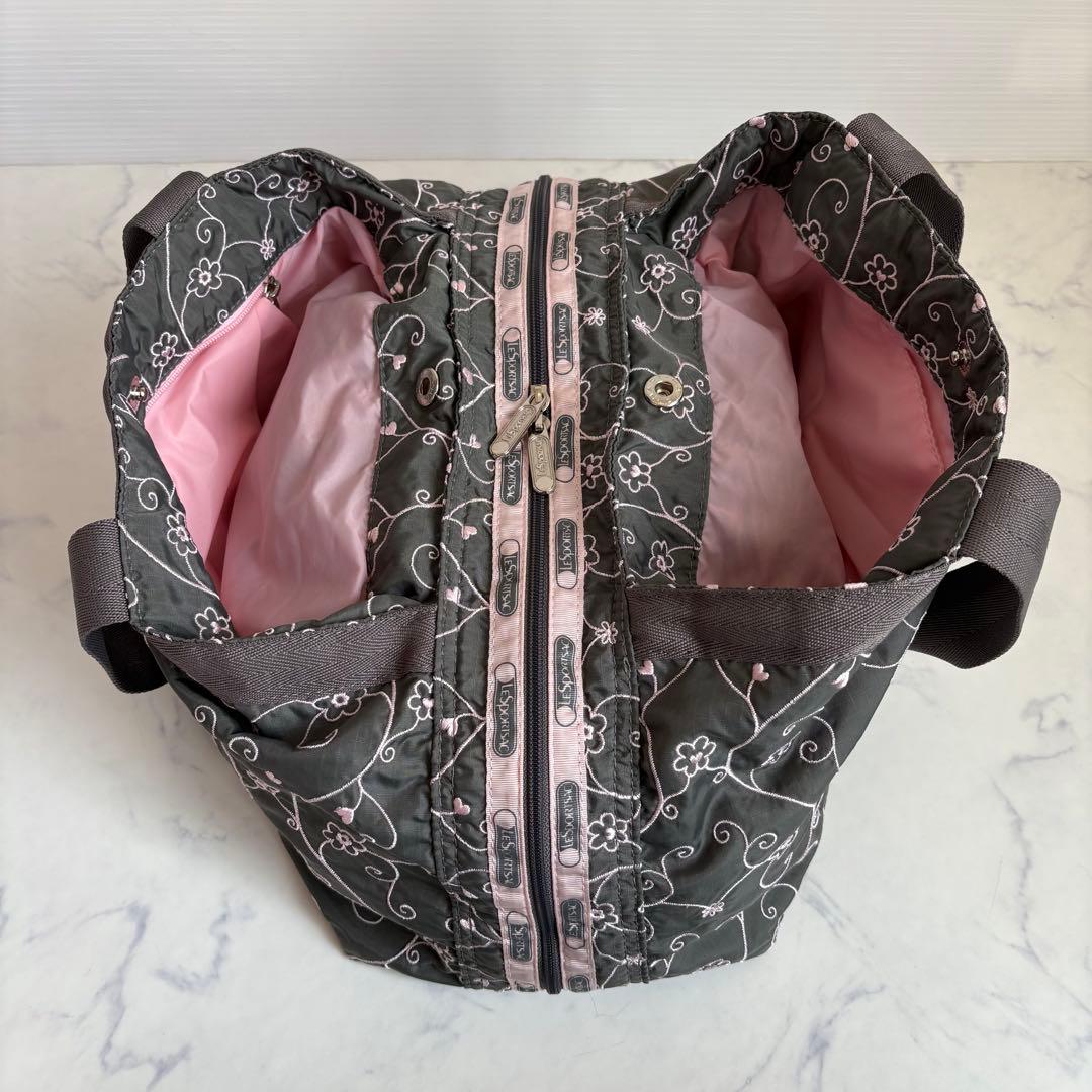 新品 レスポートサック ハワイ限定 グレー ヴァイン ハンドバッグ 刺繍