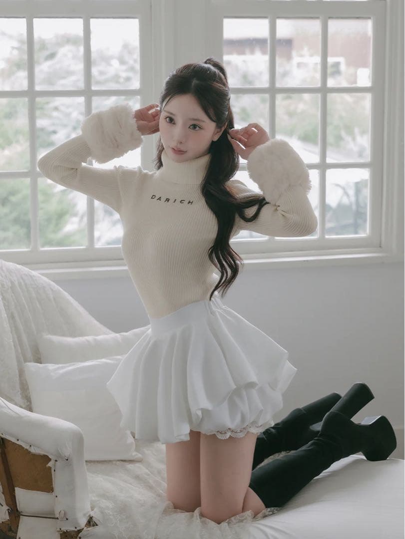 darich スムースファーリブニットトップス IVO