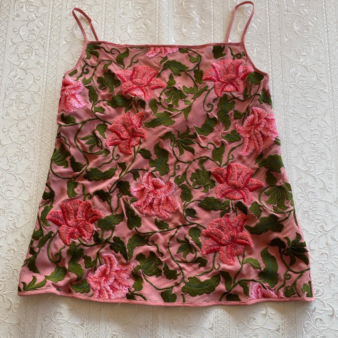 Yohji Yamamoto ヨウジヤマモト　☆シルク　☆刺繍　華やかキャミ