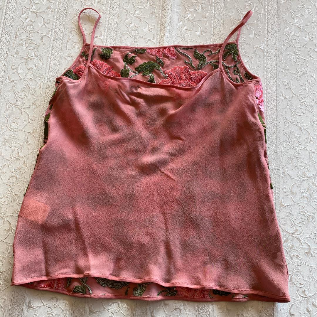 Yohji Yamamoto ヨウジヤマモト　☆シルク　☆刺繍　華やかキャミ