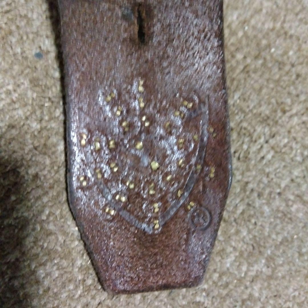 36inch HTC 茶芯 ピーナッツ レザー スタッズベルト ブラック