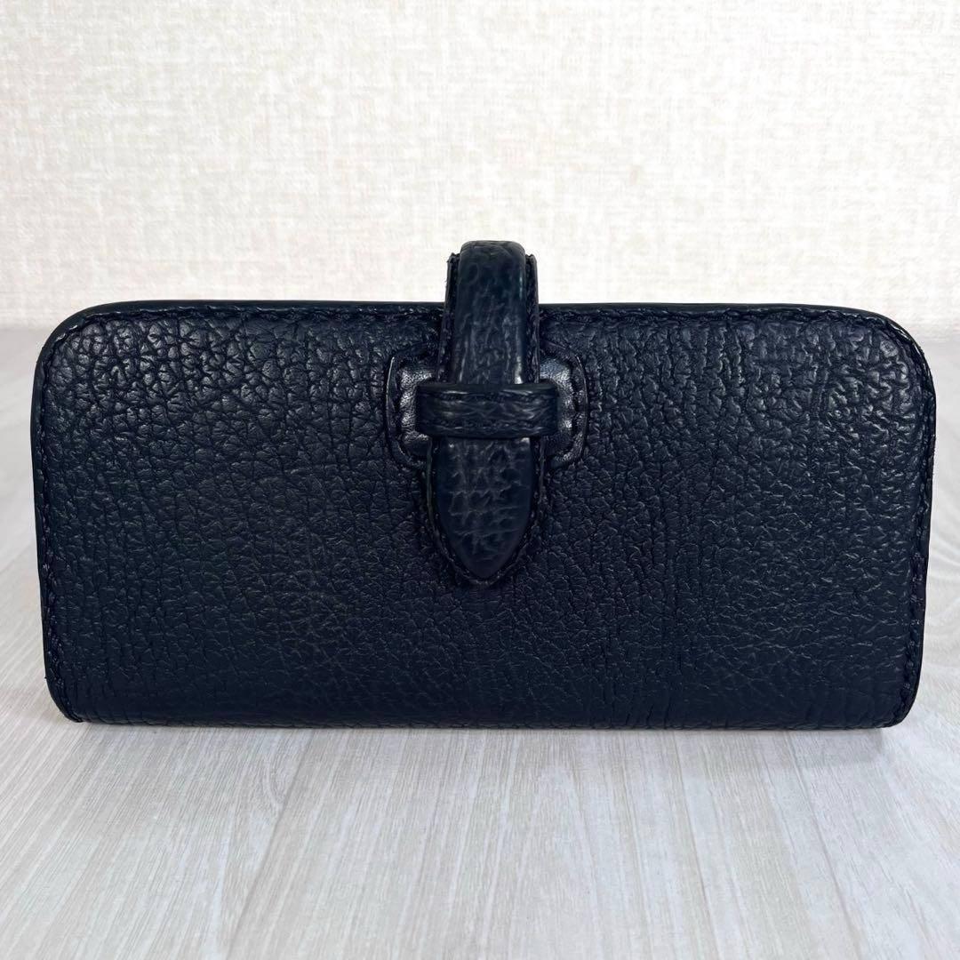 【美品】革物工房大輔　シャーク レザー 長財布　特大 ロング ウォレット　黒