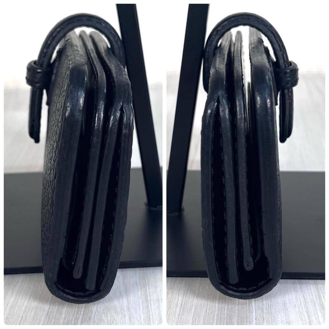 【美品】革物工房大輔　シャーク レザー 長財布　特大 ロング ウォレット　黒