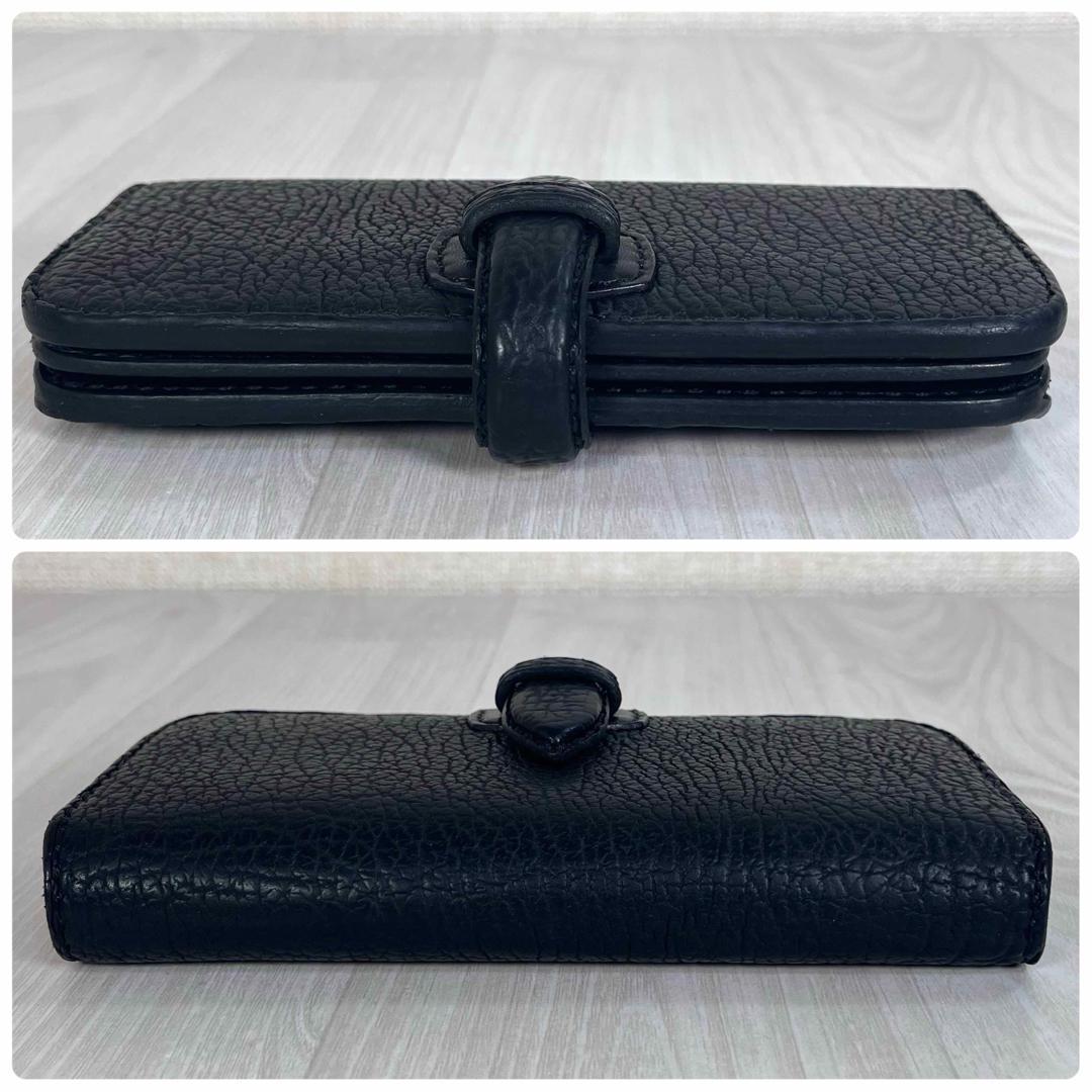 【美品】革物工房大輔　シャーク レザー 長財布　特大 ロング ウォレット　黒