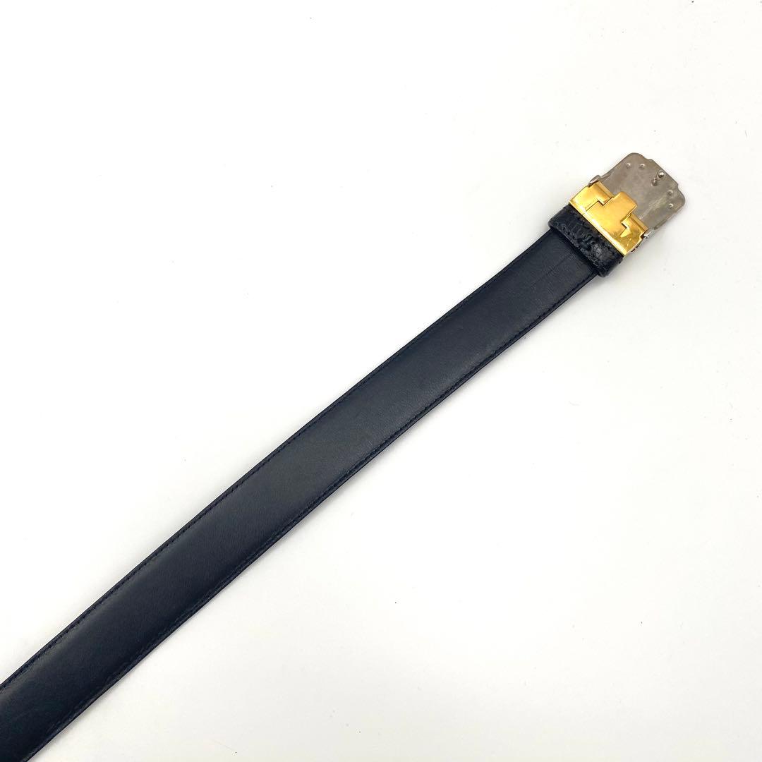 Cartier カルティエ サントス リザード 型押し レザー ベルト ブラック