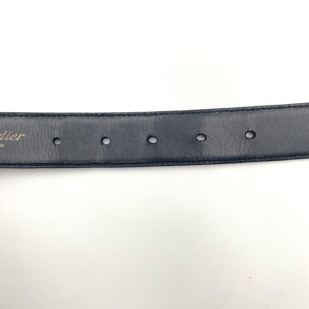 Cartier カルティエ サントス リザード 型押し レザー ベルト ブラック