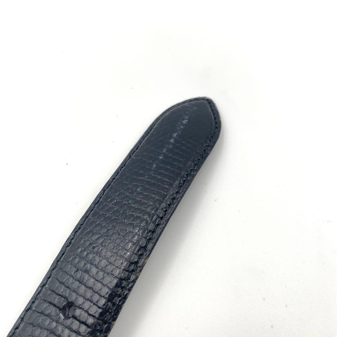 Cartier カルティエ サントス リザード 型押し レザー ベルト ブラック